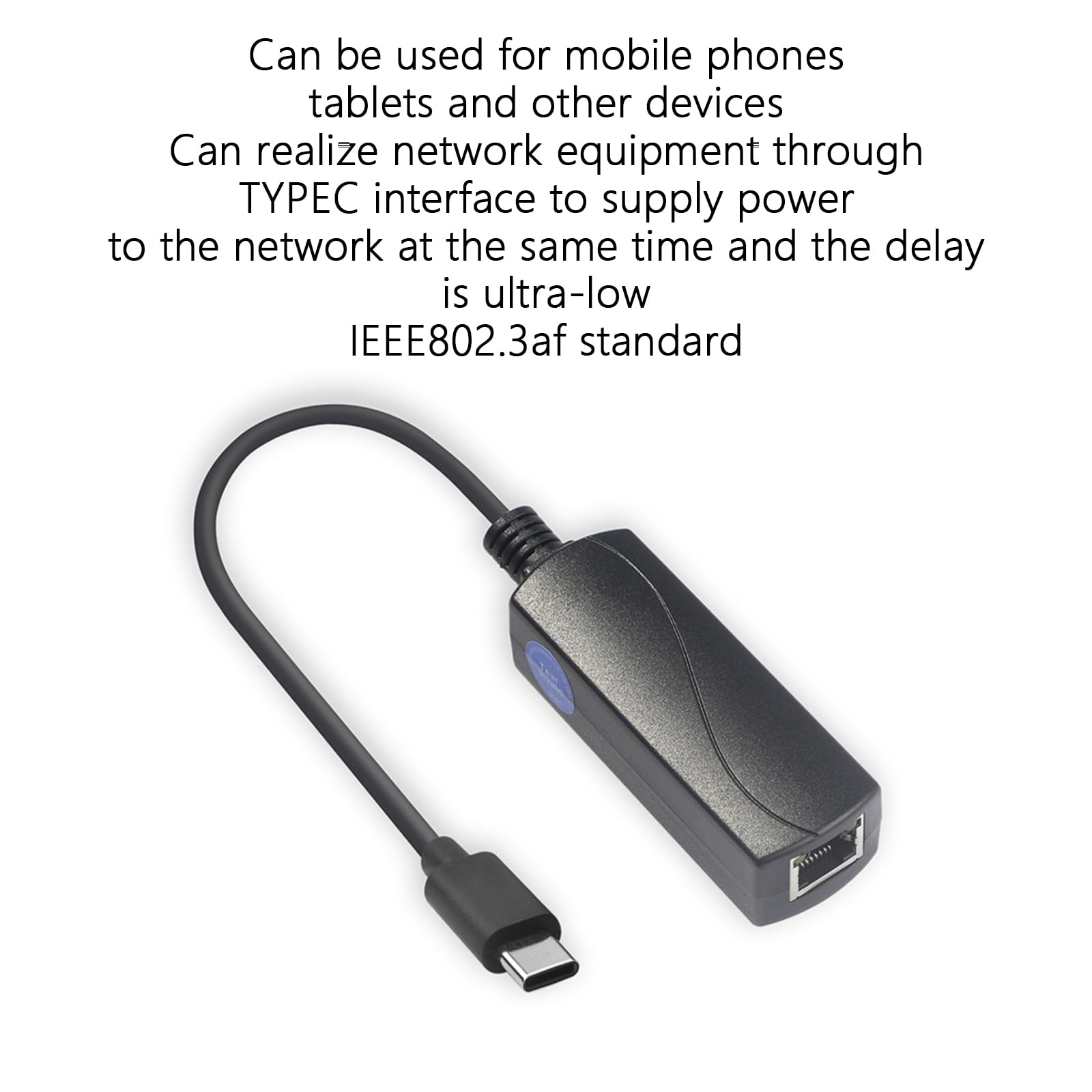 HERAON Power Over Ethernet to USB C Converter Power Over Ethernet to Type C Driver 5V Output 10/100Mbps Ethernet Adapter Mobile Device Broadband for Phone