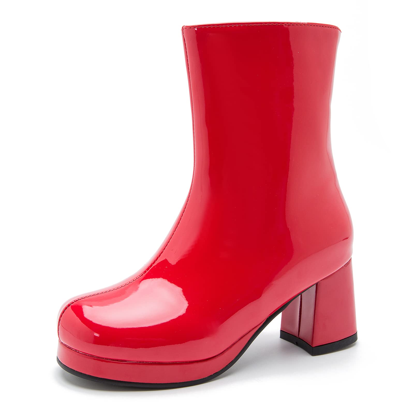 Maiernisi Jessi Womens Gogo Ankle Boots Round Toe Platform Chunky