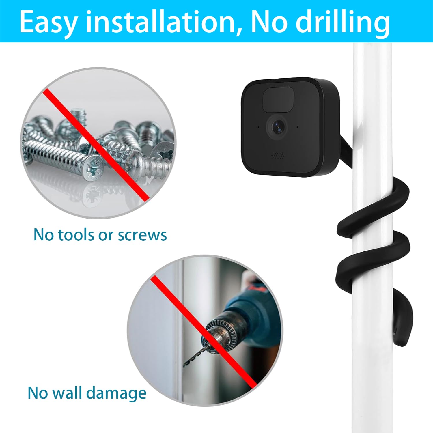 Soporte Universal para cámara Blink Mini/Mini 2, Blink Outdoor 4 (4ª generación), Blink XT/XT2, Blink Indoor, Compatible con eufy, Ring Stick Up CAM/Pro (Battery), Arlo, Reolink