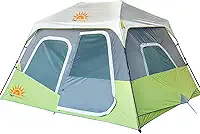 Barraca Pop-Up Instantânea 6 Pessoas, 2 Divisões, Ideal para Car Camping e Acampamento em Família com Bolsos Organizadores.