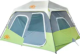 Barraca Pop-Up Instantânea 6 Pessoas, 2 Divisões, Ideal para Car Camping e Acampamento em Família com Bolsos Organizadores.