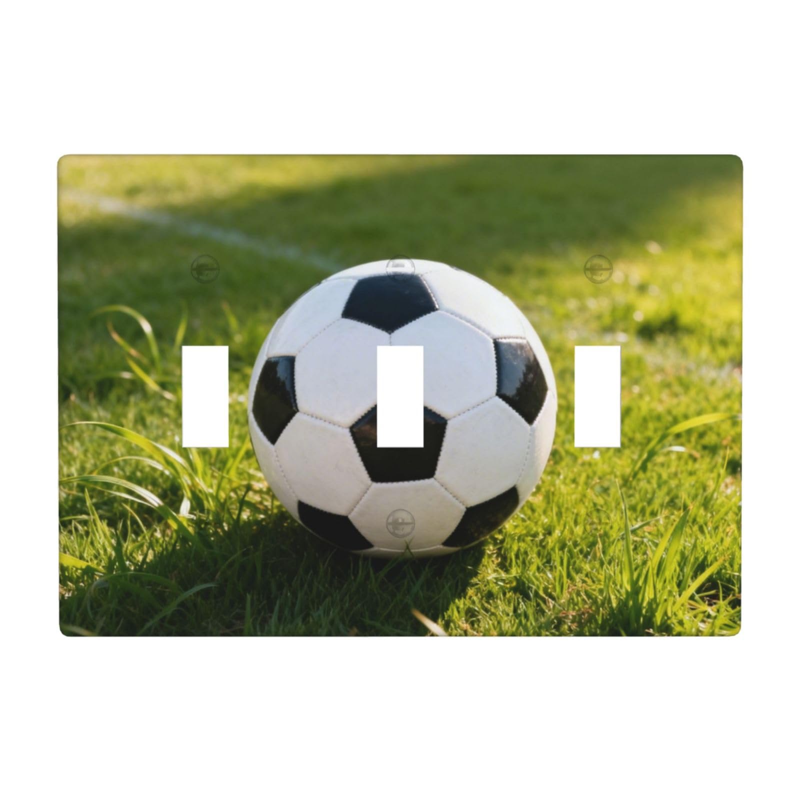 Football 3 Gang Switch Plate Cover-Unbreakable Polycarbonate Wall Plate, Heat Resistant Toggle Switch Decor for Home
