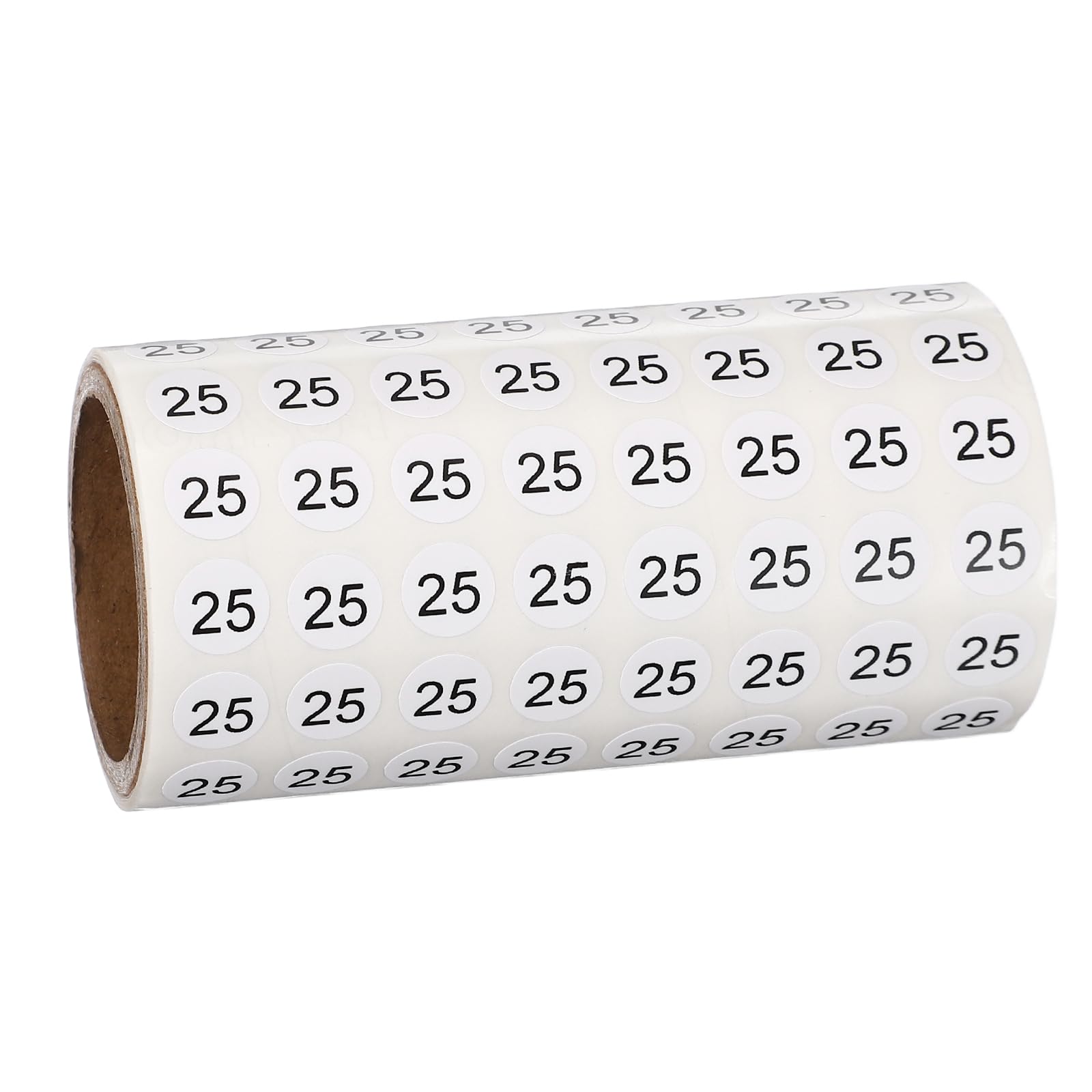 PATIKIL 1000pcs 0.4" Number Stickers, Mini Number 25 Sticker Numbers Labels Round Small Vinyl Self Adhesive Label Circle Decals 1 Roll Dots for Photo Album Poster Organize Inventory, Black