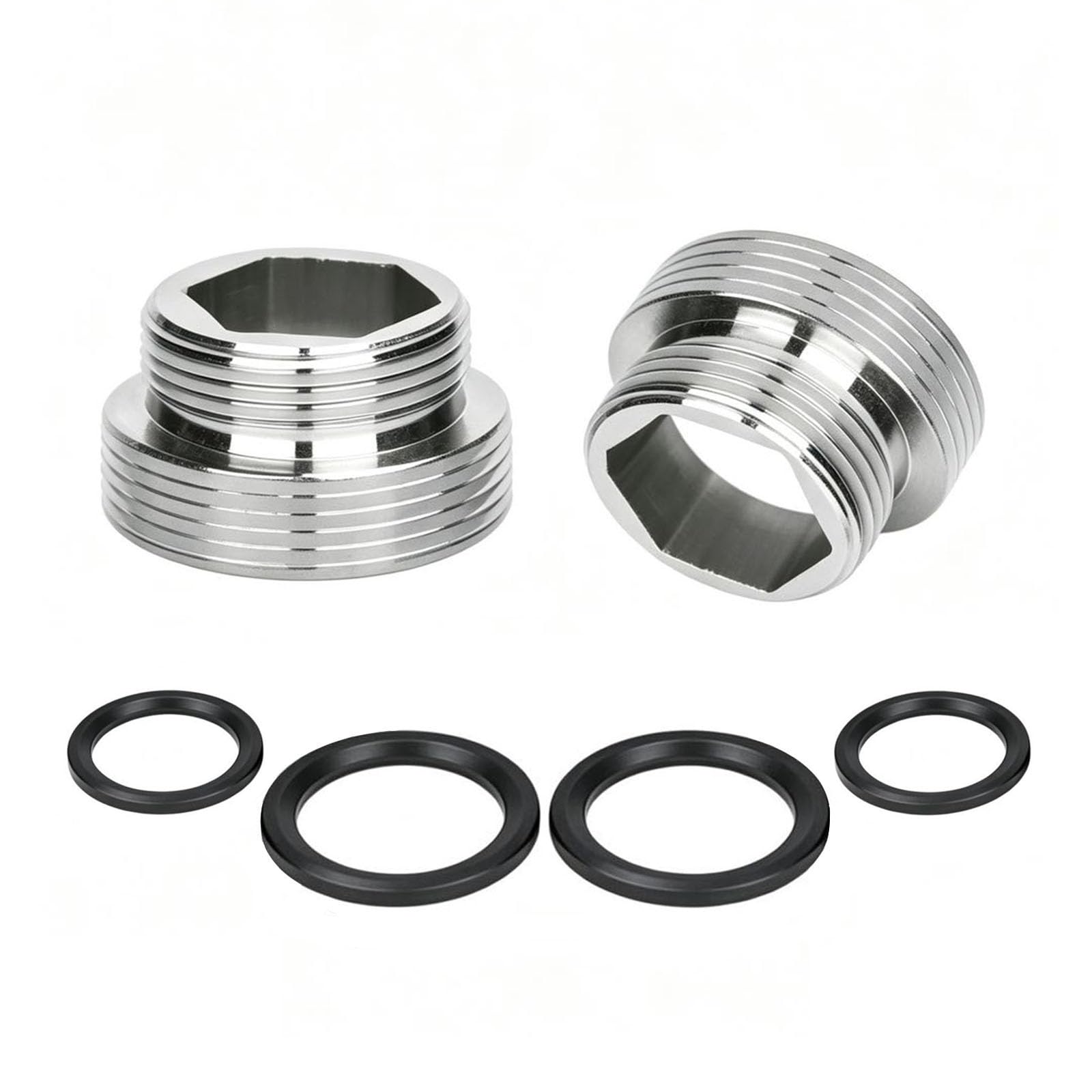 Fortunix Faucet Aerator to Hose Adapter, 2 PCS Aerator Thread Male to Male Faucet to Connect Garden Bathroom Kitchen Picnic Sink to Hose, M18 External to M22 Tap Reducer, Filter Connectors