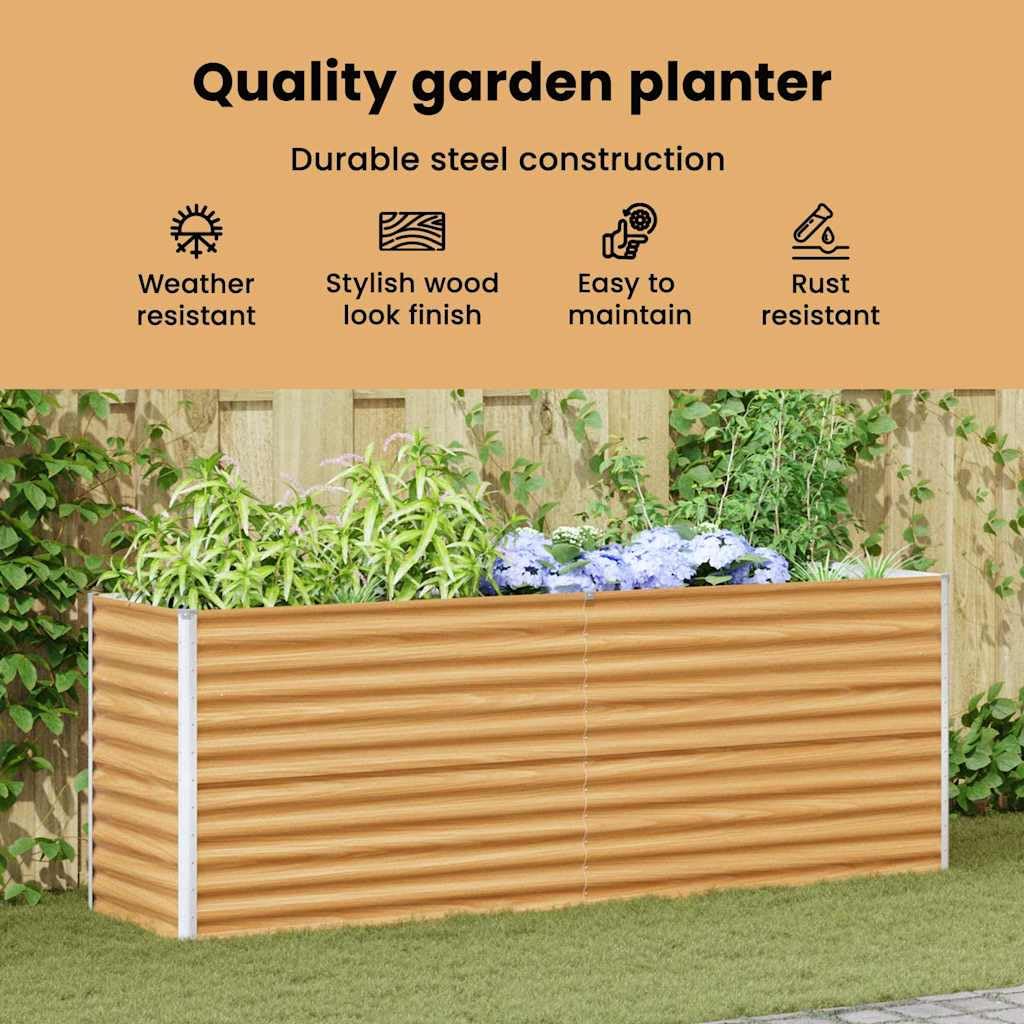 vidaXL Jardinière surélevée 390 x 50 x 68 cm Acier galvanisé, Bac à Fleurs pour Jardin et terrasse, Plats en Acier durables, déco extérieure pour espaces urbains
