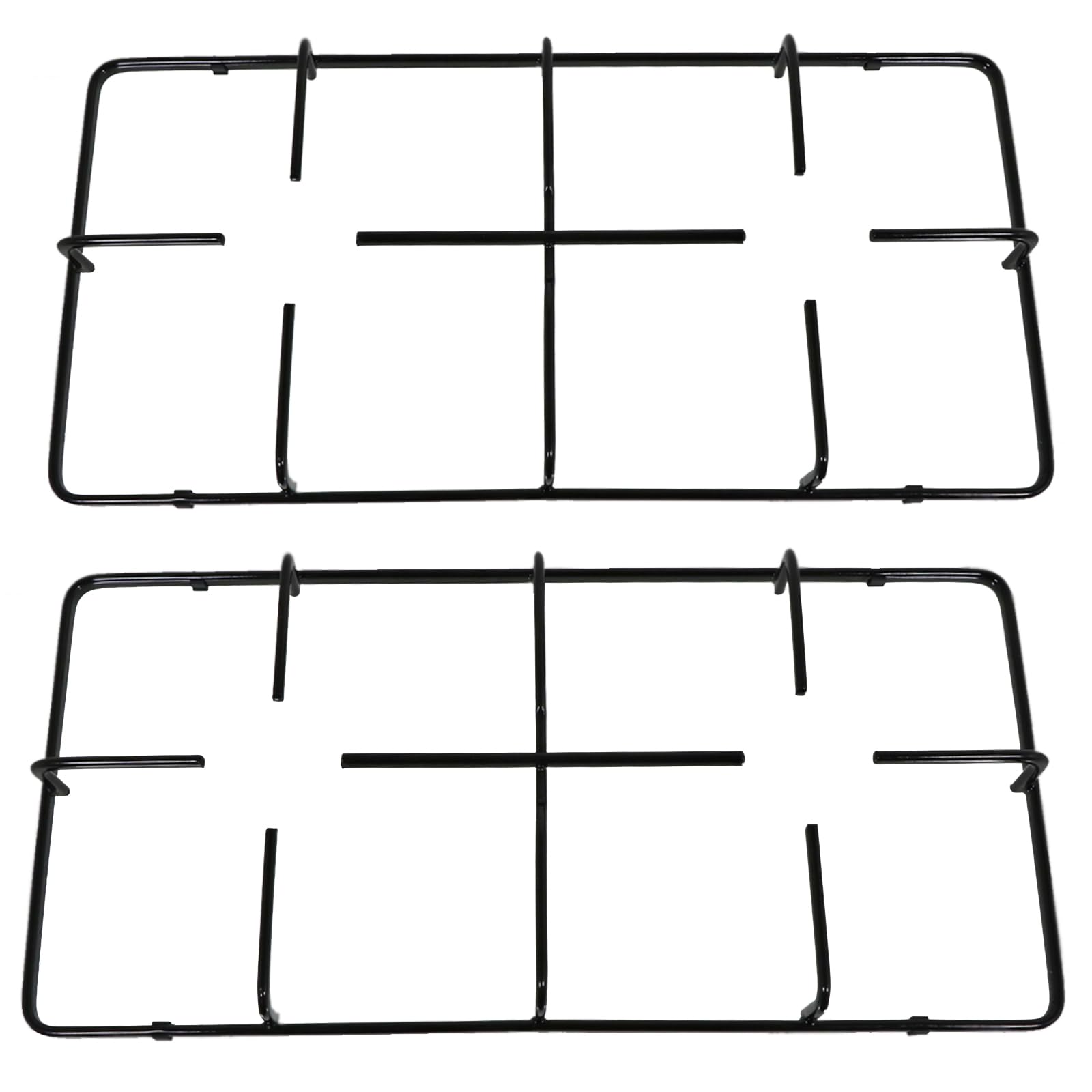 SPARES2GO Pfannenstütze, Brennerrostständer, Schwarz, Edelstahl, Erdgas, Kochzubehör, 2 x 475 mm x 233 mm, Ofen