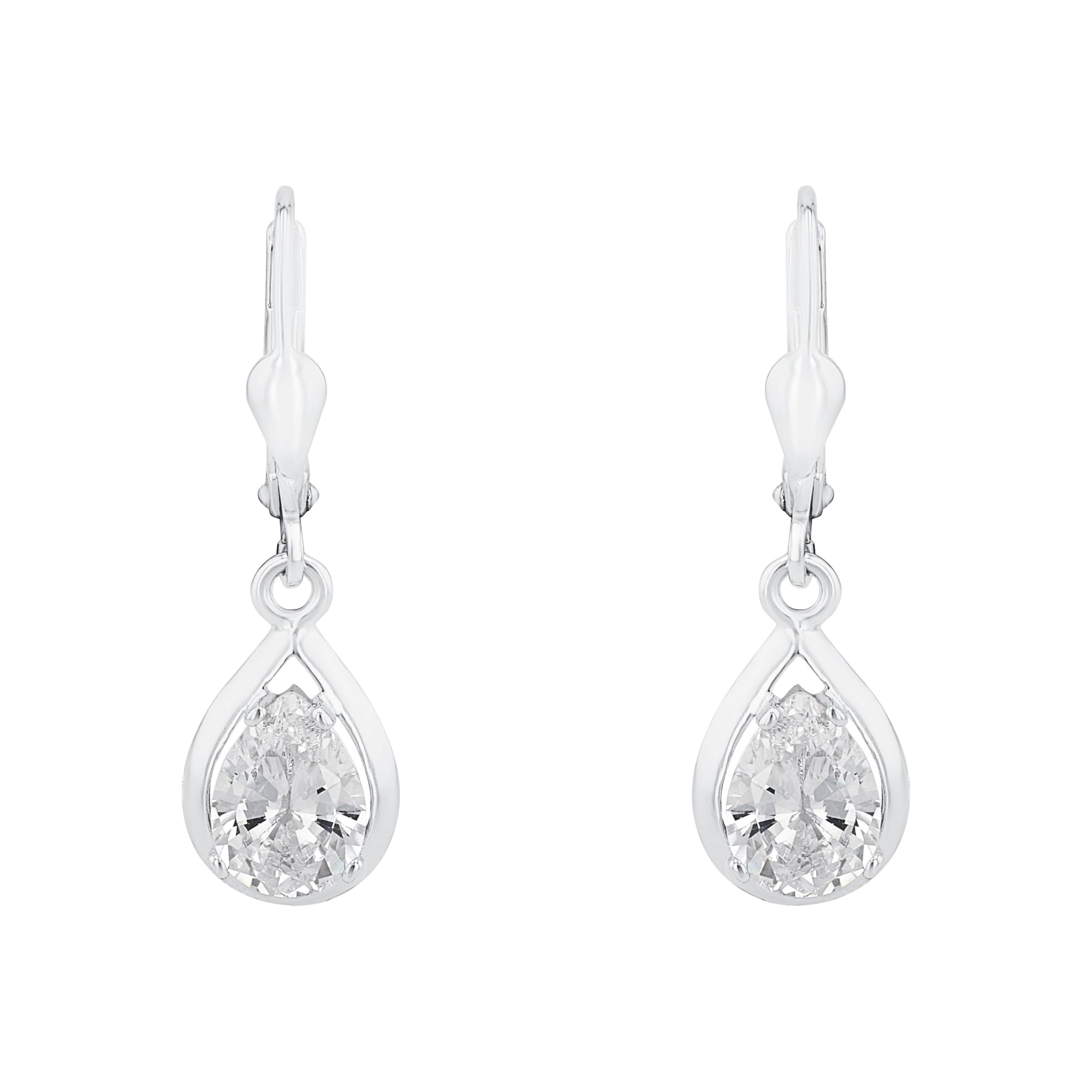 Amor Pendientes de mujer en Plata de Ley 925 con circonitas sintéticas. Se entregan en caja de regalo.