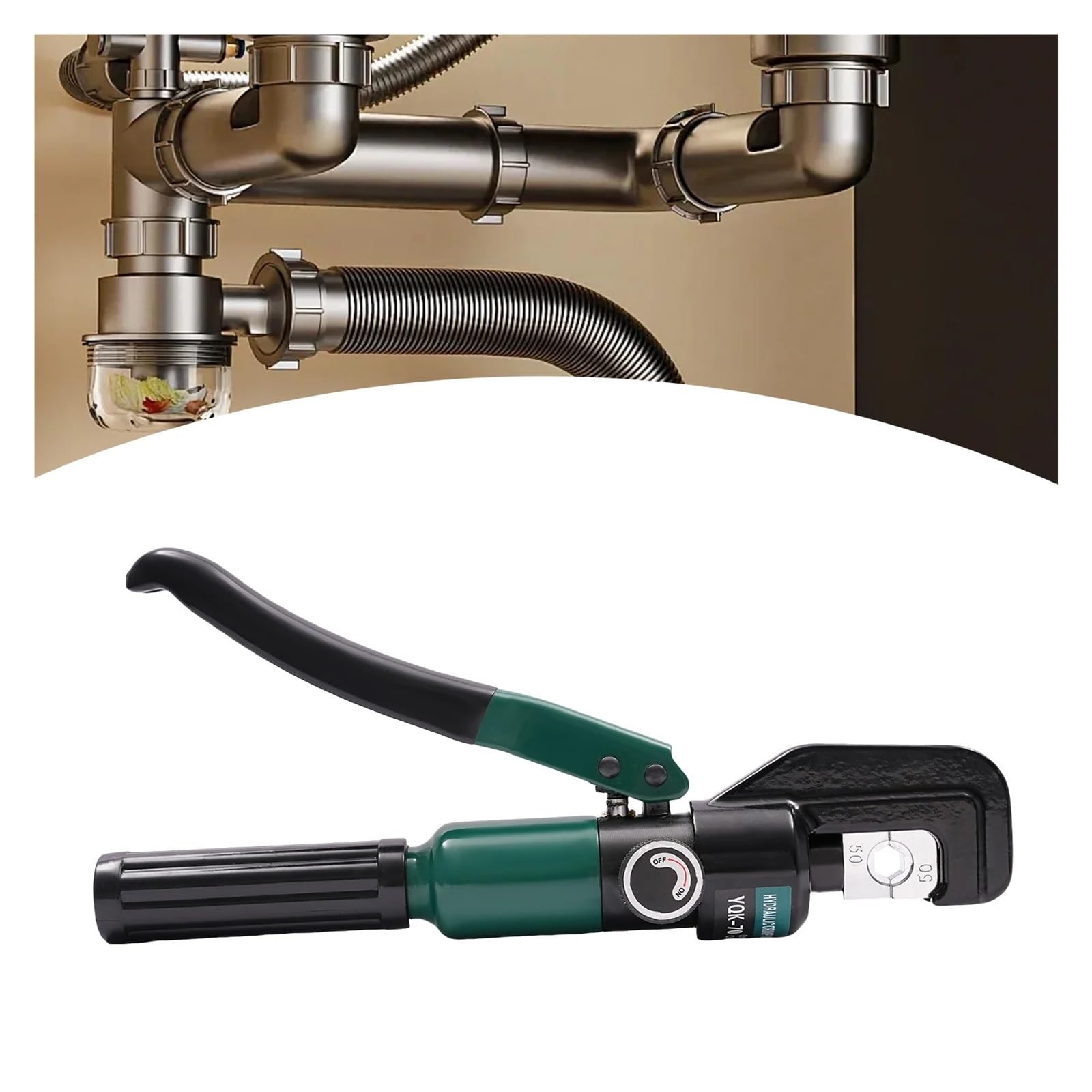 Crimpadora hidráulica Manual de 60 kN con 8 Pares de Matrices for Tubos de Aluminio, plástico y PEX.