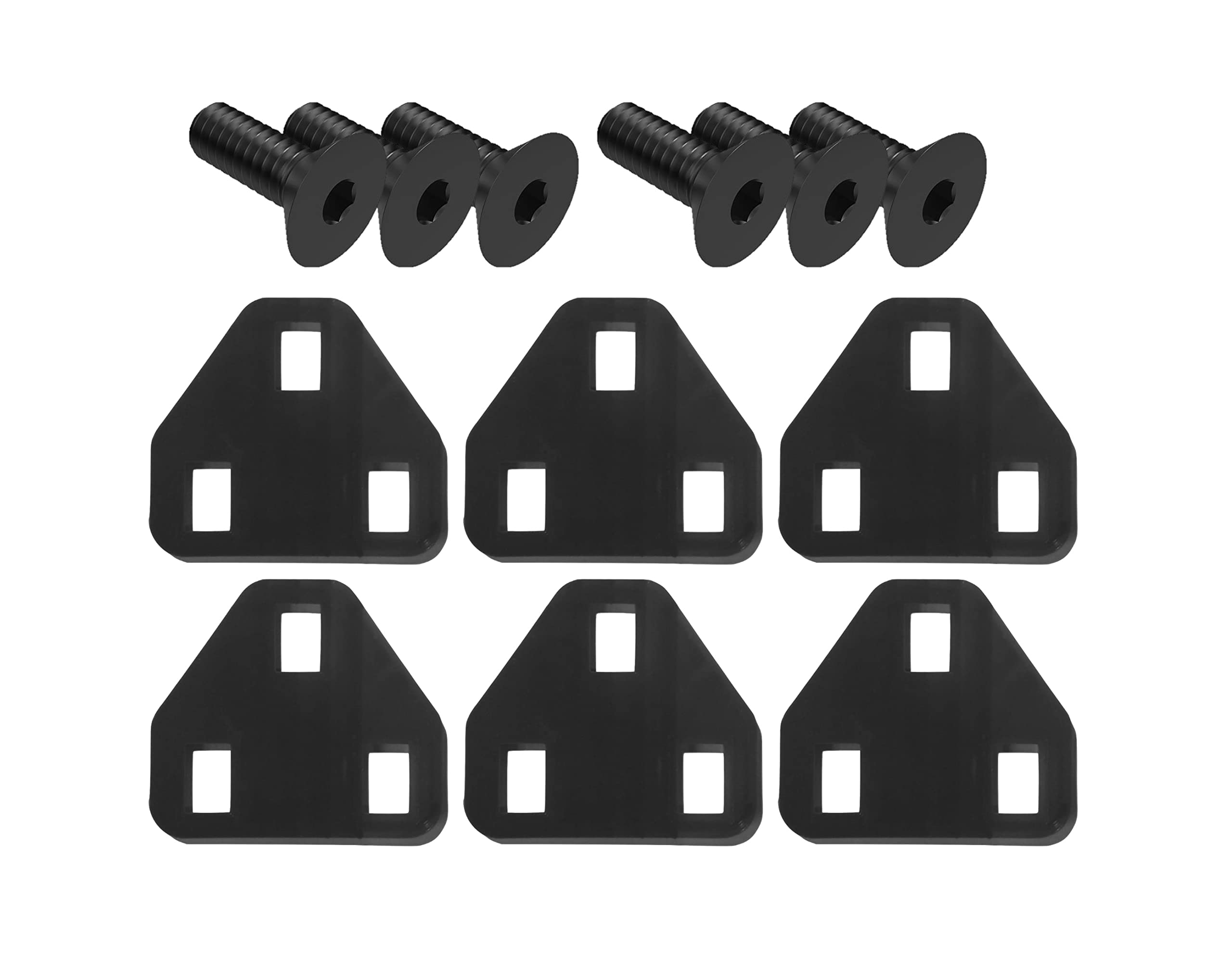 Cleat Shim spacer 6 x 1mm made for SHIMANO LOOK stackable (Black with Bolts)