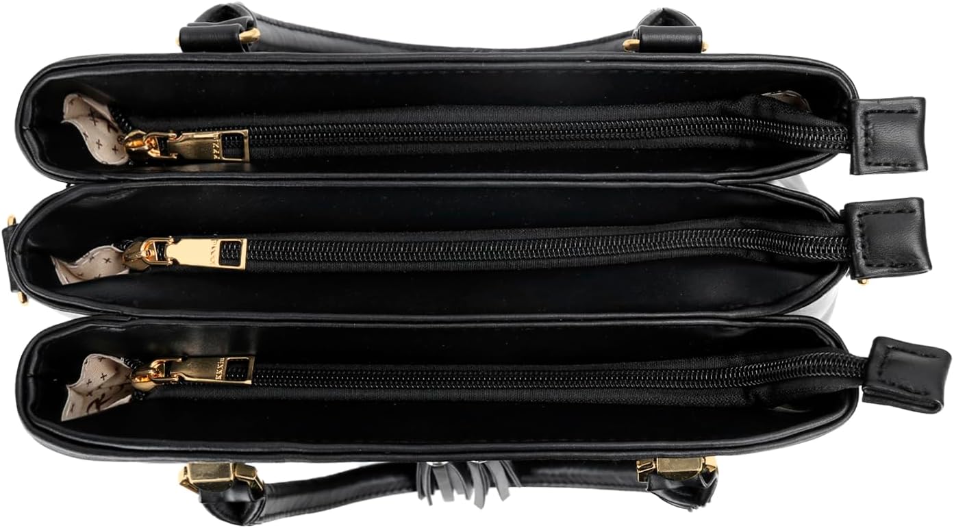 KKXIU Women Satchel Bags Handle Shoulder Handbags and Purses Pockets Zipper Leather Crossbody Bags - Image 5