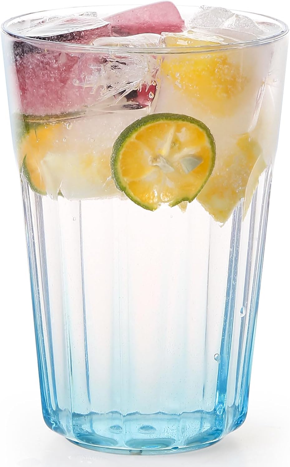 Ribbed Drinking Water Glasses - Reusable Unbreakable AS Plastic Wine Glasses Cold Water Milk Tea Cups Tumbler Mugs for Party,Picnic,Camping, Stackable - 12oz, Set of 12 - Image 8