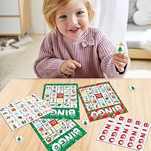 Omgouue christmas bingo game party supplies xmas gifts for kids 24 players  urban country home decor