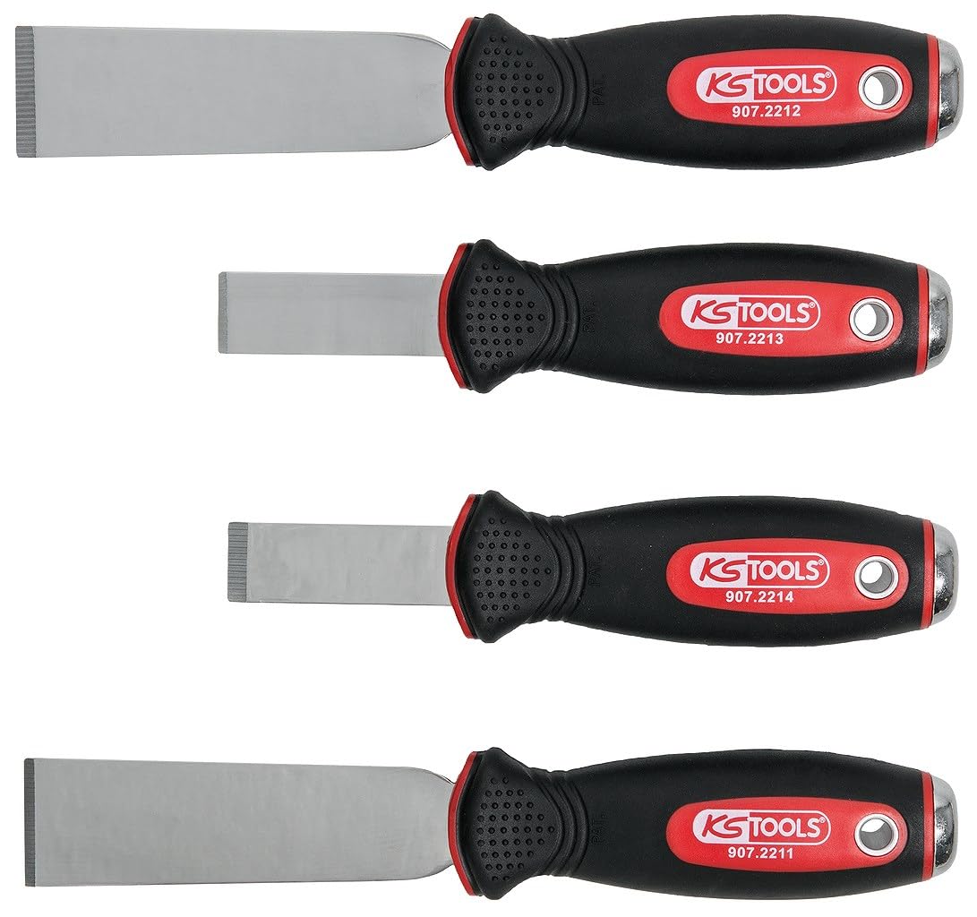 KS Tools 907.2210 Juego de rasquetas de cincel STAINLESS STEEL, 4 pzs
