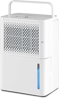 COSTWAY Dehumidifier for Basement, 2000 Sq. Ft 32 Pint Quiet & Energy Efficient Dehumidifier w/Continuous/Drying/Auto Mode, 24H Timer, Drain Hose & Portable Handle for Home Basements Bathroom Bedroom