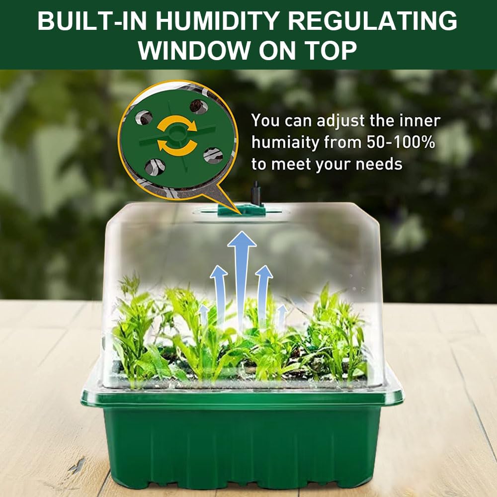 Mini Serra Con Luce Per Germinazione - 5 Vassoi Semina Con Timer, Coperchio Trasparente - Foto 13