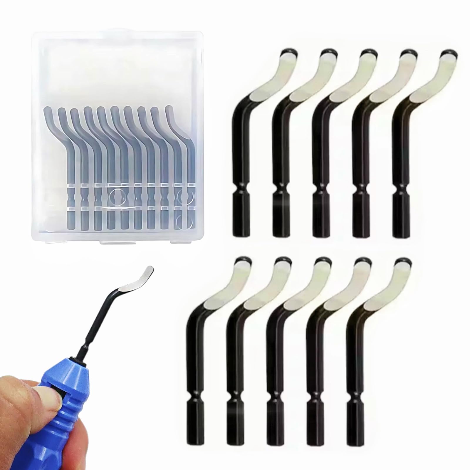 Sunkizzrs® Deburring Tool Blades Replacement (10-Pcs) —Rotary Deburr Blades —Metal Cutter for Resin Art/Plastic/Aluminum —Hand Rotary Pipe Deburring Cutter —AC Tools with Precision Edge-image-20