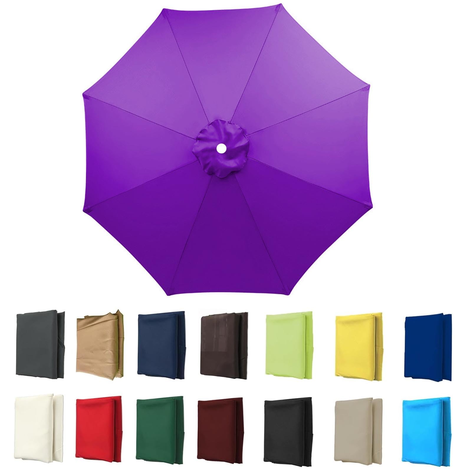 2m-3.5m Replacement Parasol Canopy, Umbrella Replacement Fabric, UPF 50+ Garden Parasol Replacement Canopy, Outdoor Replacement Fabric, 6/8 Rib for Garden Umbrella (Purple,8ribs:3.0m/9.8ft)