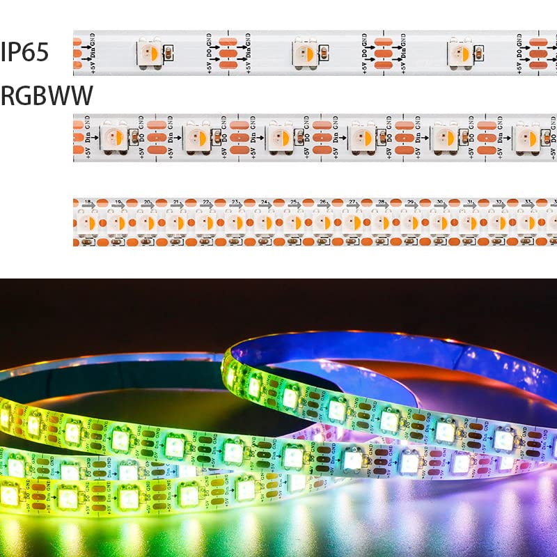 Sk6812 LED Pixel Strip RGBW / Rgbww 4 In 1 DC5V Flexible LED Light Sk6812 Is The Upgrade Of Ws2812b - Foto 3