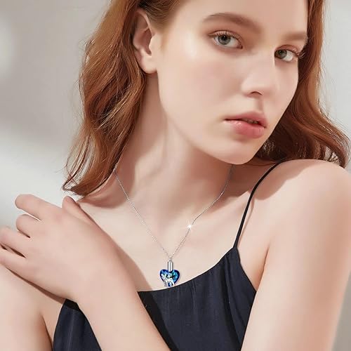 Miniatura 6 de Collar de urna de plata de ley para cenizas, recuerdo conmemorativo de perro, joyería de cremación, regalos para mujeres amantes de los perros