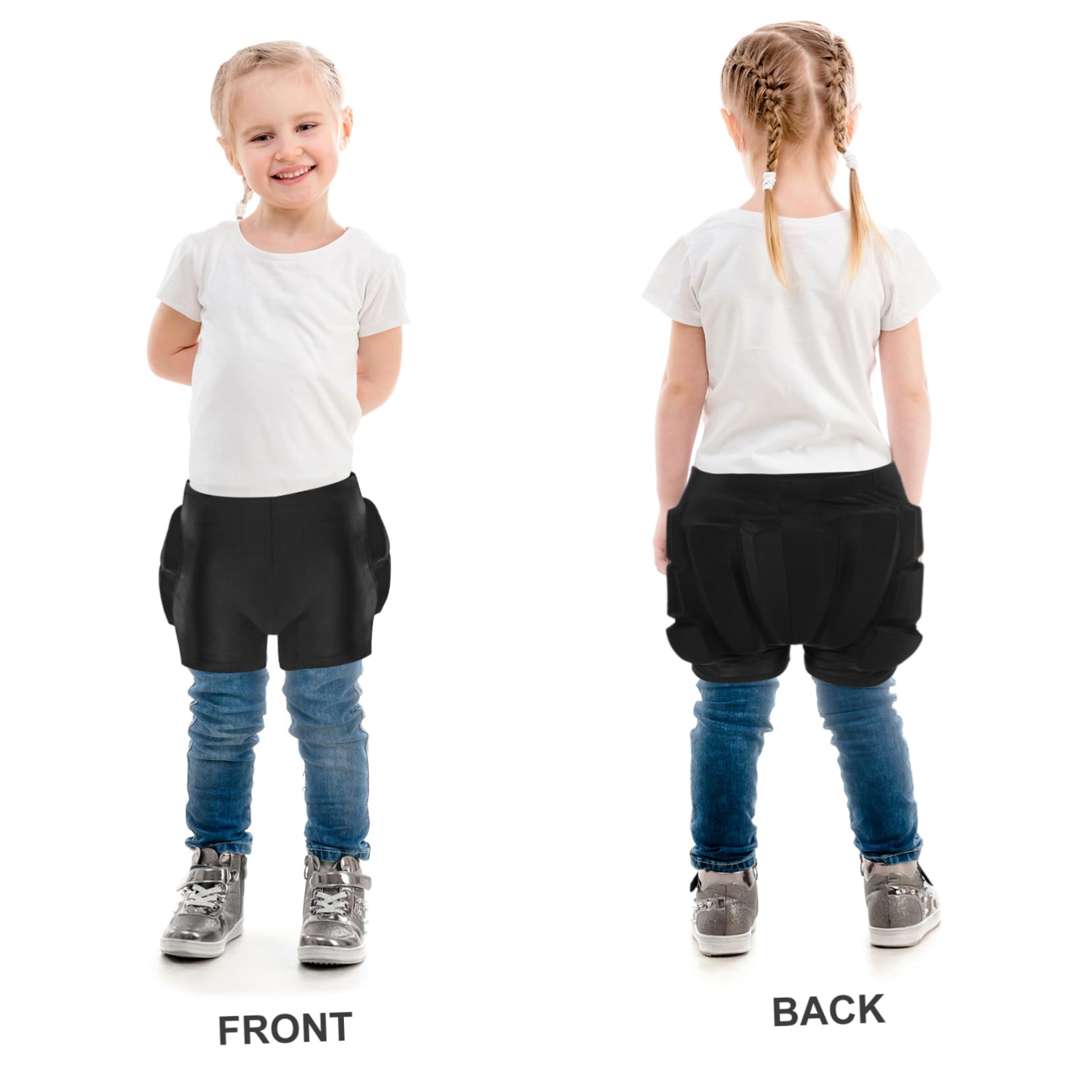 GOOHOCHY Roller Skating Protective Gear Kids Hip Pad Wrist Guards Kids Climbing Hip Comfortable Fit