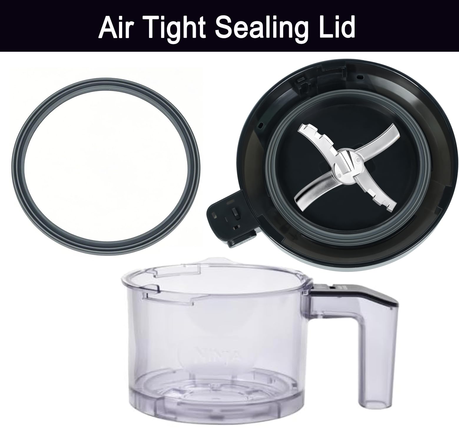 Coperchio esterno con pagaia per gelatiera Ninja NC301 NC300, coperchio di ricambio riutilizzabile Ninja Creami, accessori compatibili con Ninja NC299AMZ/NC301/NC300/NC201/NC101 Series