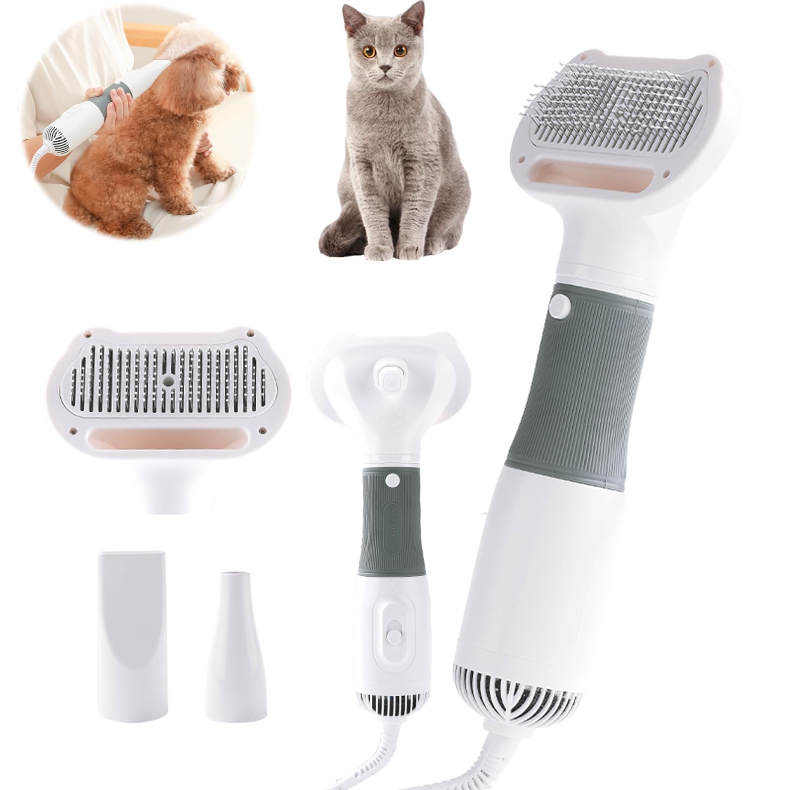 Dog Dryer,Dog Hair Dryer,Dog dDryer for Pet Grooming,for Small and Medium Dogs and Cats?Dog Styling Comb?gray?