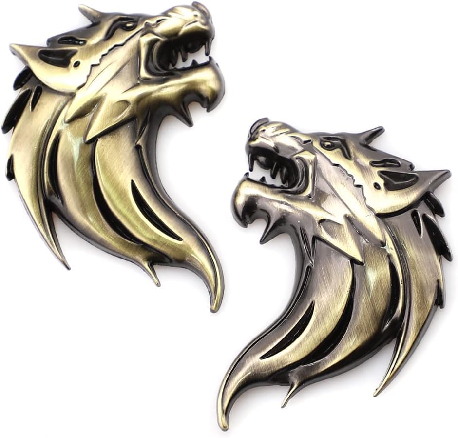 OAN 3D 2 Pcs Wolf Metal Chrome Sticker Logo Fender Badge Emblem Waterproof Self-Adhesive Non-Rusting Decal for Cars & Bikes (8 cms X 6 cms appx) (Metalic, Set of 2)-image-46