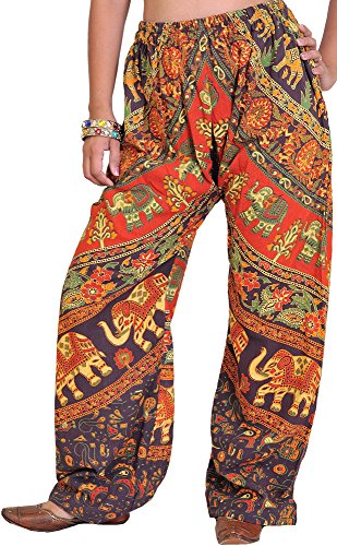 Image of Exotic India Casual Trousers from Pilkhuwa with Printed