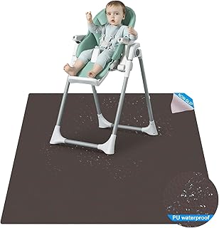Splat Mat for Under High Chair - 51in PU Waterproof SI Anti-Slip Multipurpose Splash Mat, Washable High Chair Mat Floor Protection Table Cloth Portable Picnic Play Mat, Grey