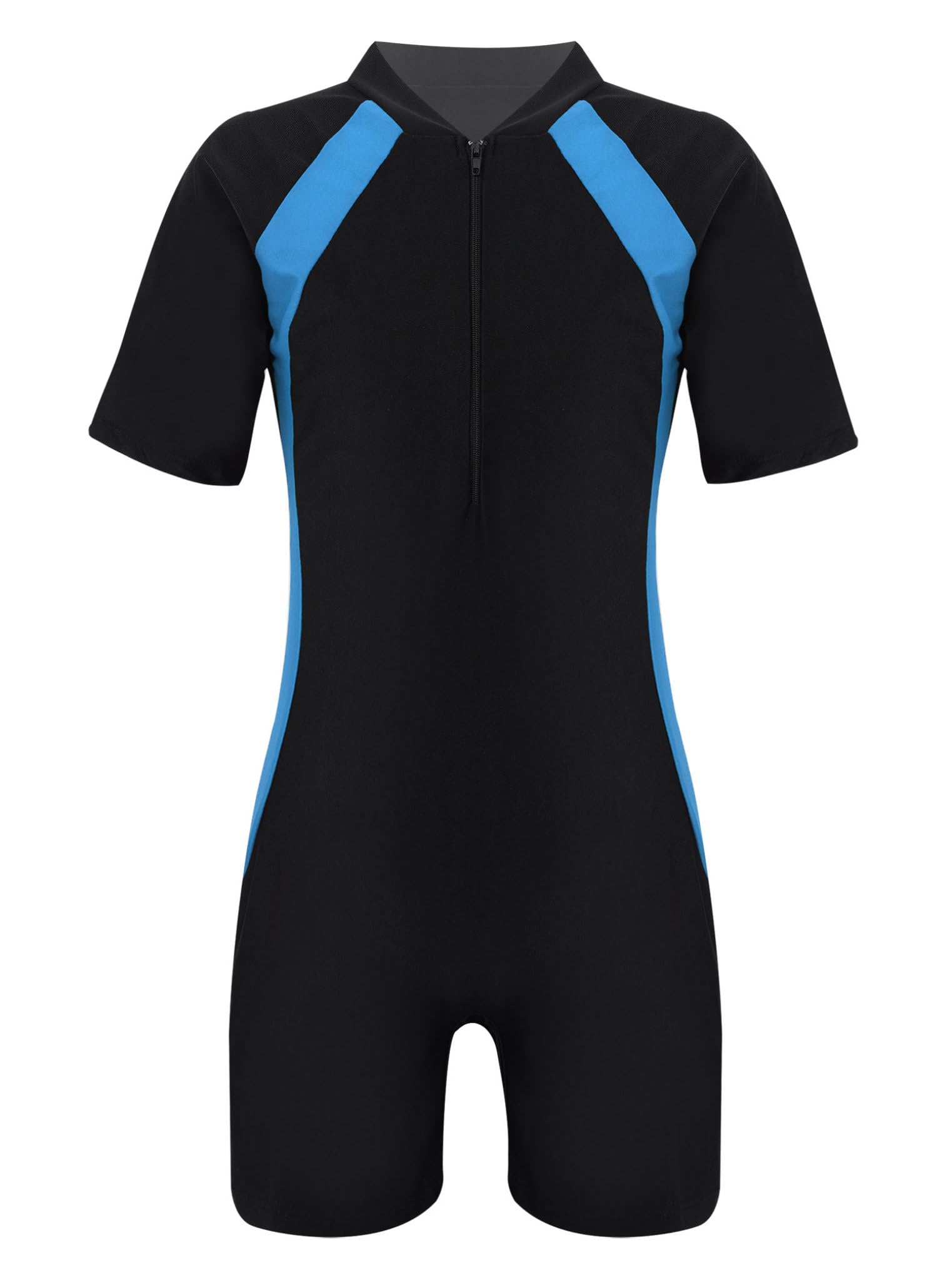 Yeahdor Kids Boys Girls UPF 50+ Sun Protection Swimsuit Sunsuit Short Sleeve UV Rash Guard Swimwear Gymnastic Bodysuit Sky Blue 6-8 Years