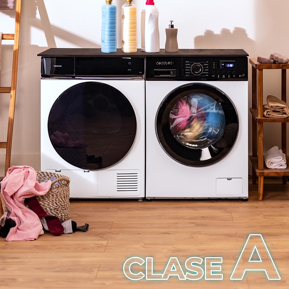 Cecotec Pralka 7 kg Dresscode Bolero ładunek przedni 7150 Inverter A. 7 kg, 1400 obr./min, 12 programów, klasa A, silnik inwerterowy Plus, Steammax, Drum Clean, Delay Start i Child Lock.