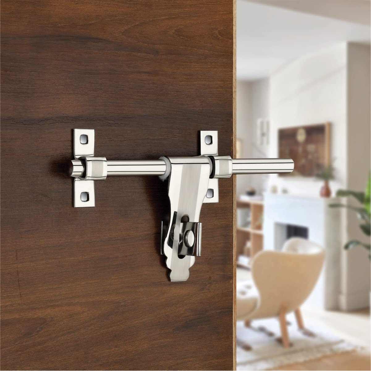 4ever Stainless Steel Fancy Aldrop for Door 10" inches (1 Aldrop, 2 Cram and 1 Kunda) (Pack of 1) (Cobra)-picture-14