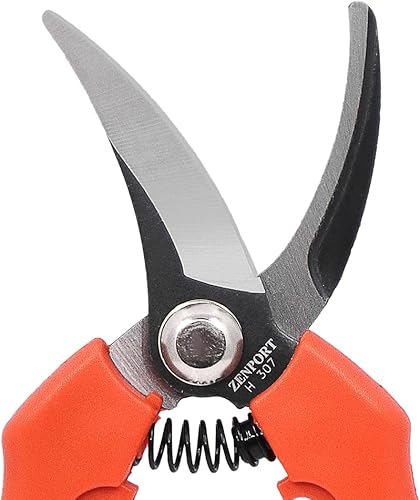 Miniatura 3 de Zenport Tijeras de cosecha de derivación de estilo europeo H307, corte de cosecha de uva de hoja curvada