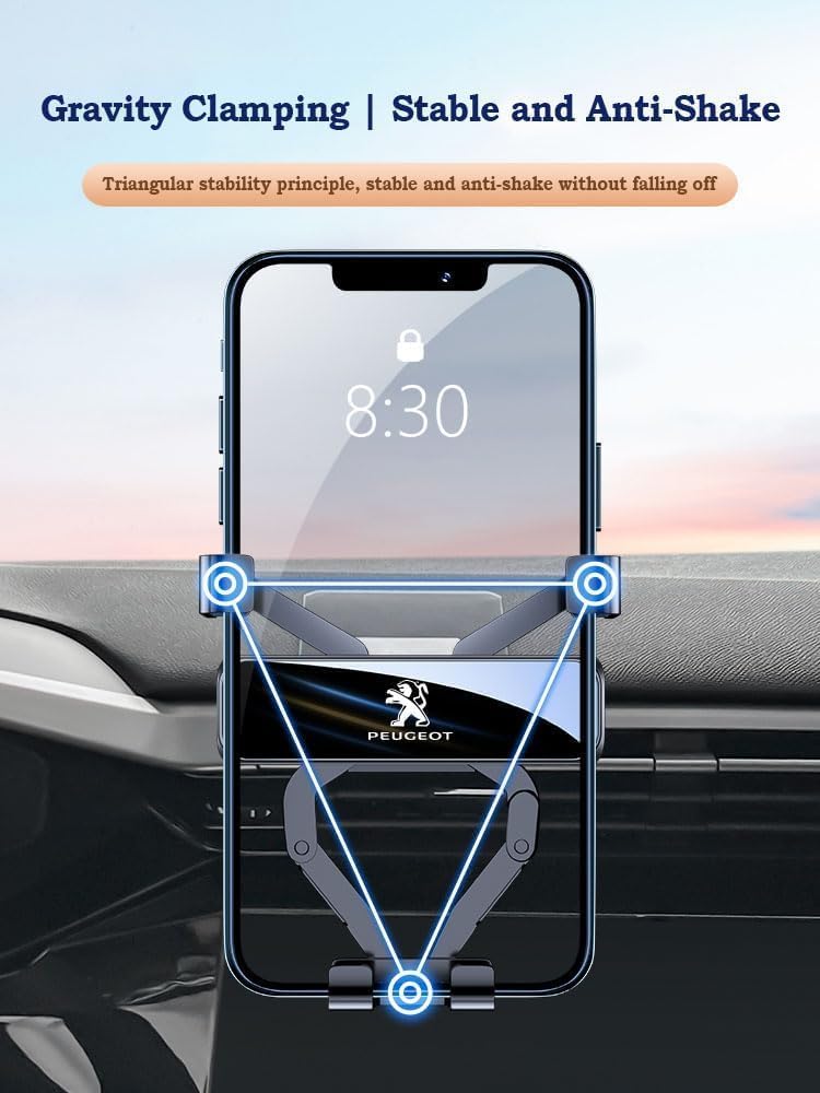 Mobile Phone Automobile Cradles for Peugeot 2008 3008 4008 5008, 360° Rotatable Sturdy and Practical Car Phone Mount Cradle Car Accessories,B