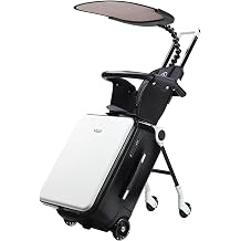 Carry on Luggage with Seat for Kids Expandable Ride on Suitcase with Spinner Wheels and Locks for Travel White