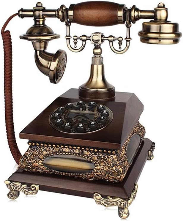 Telephone Retro Phone,Vintage Decorative Telephones Dialing Version Mechanical and Electronic Double Ring Antique Telephone,Office,Hotel Home Decoration