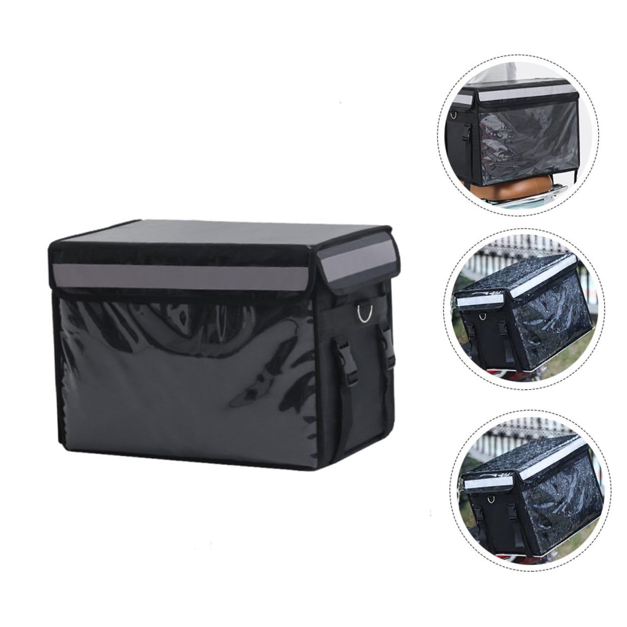 GARVALON Boîte Repas Isotherme 32l Noire en Tissu Oxford Isolation Renforcée, Ouverture Large, Étanche, pour Barbecue Camping et Événements Extérieurs