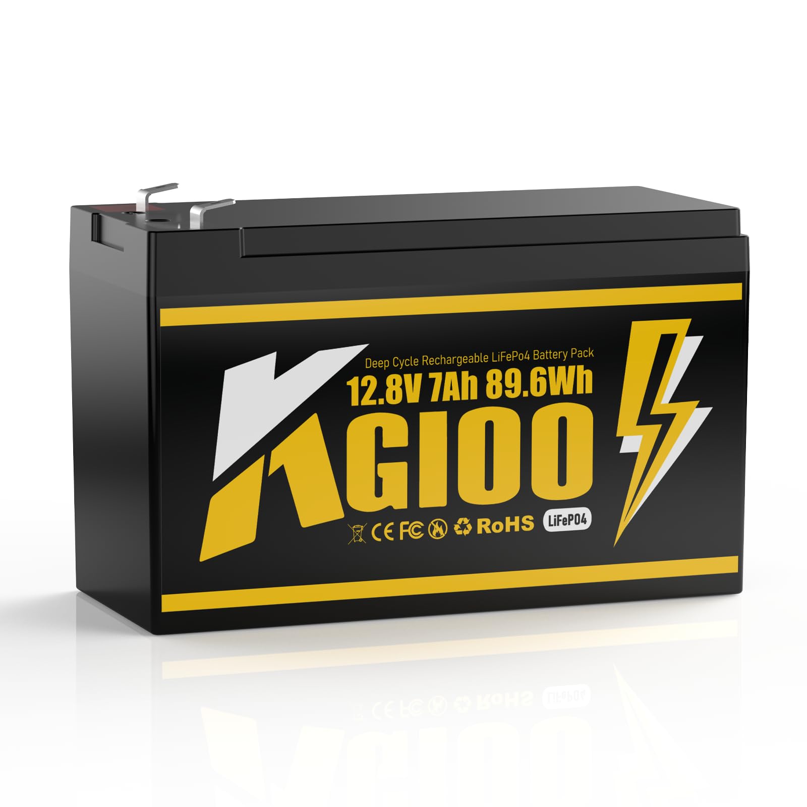 12V 7Ah Lithium LiFePO4 Deep Cycle Battery 4000 Deep Cycles Lithium Iron Phosphate Rechargeable Battery for Power Wheels