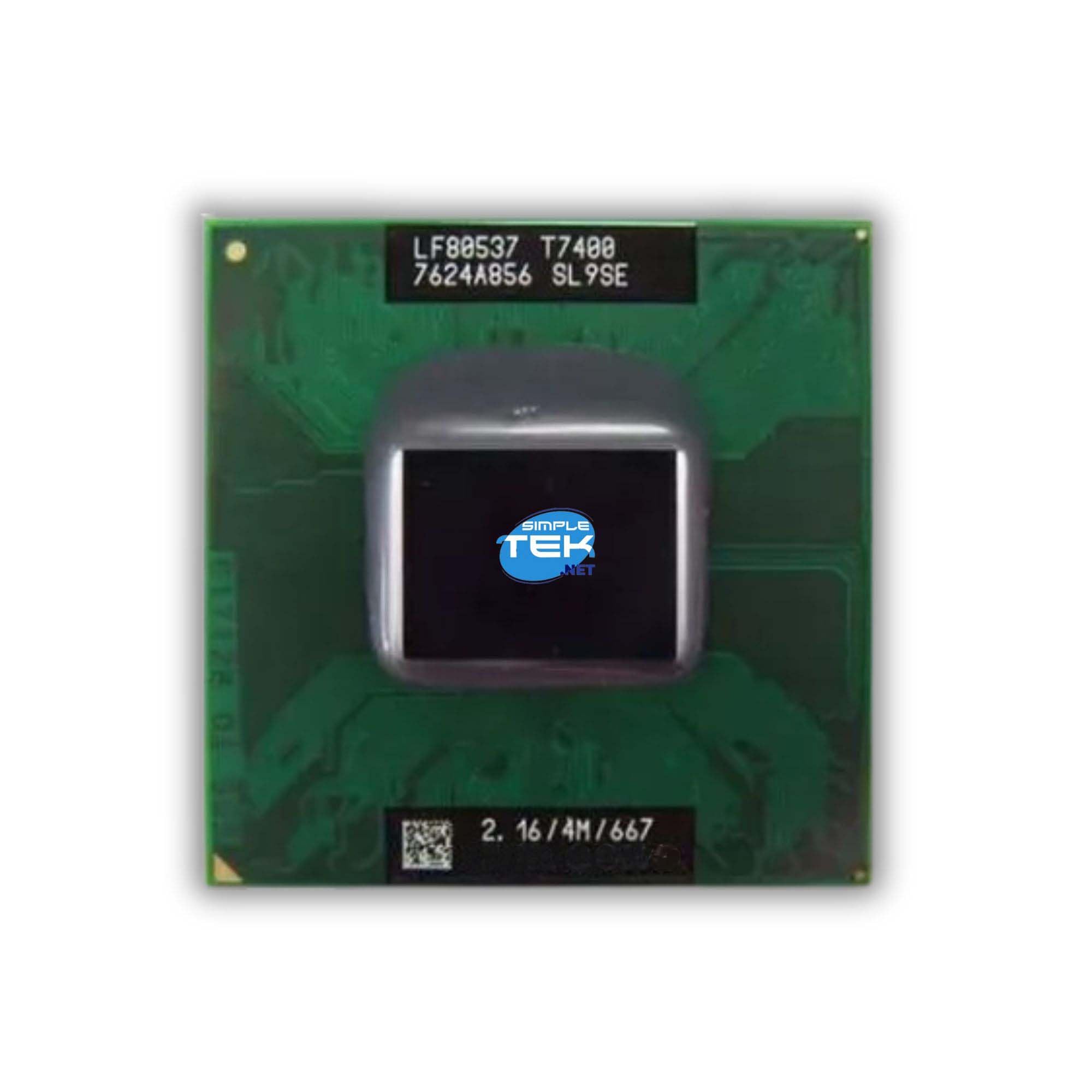 SIMPLETEK - Procesador CPU Mobile 2 Duo T7400-35 mm x 35 mm | Reloj 2,16 GHz | Socket PBGA479, PPGA478 (Reacondicionado)
