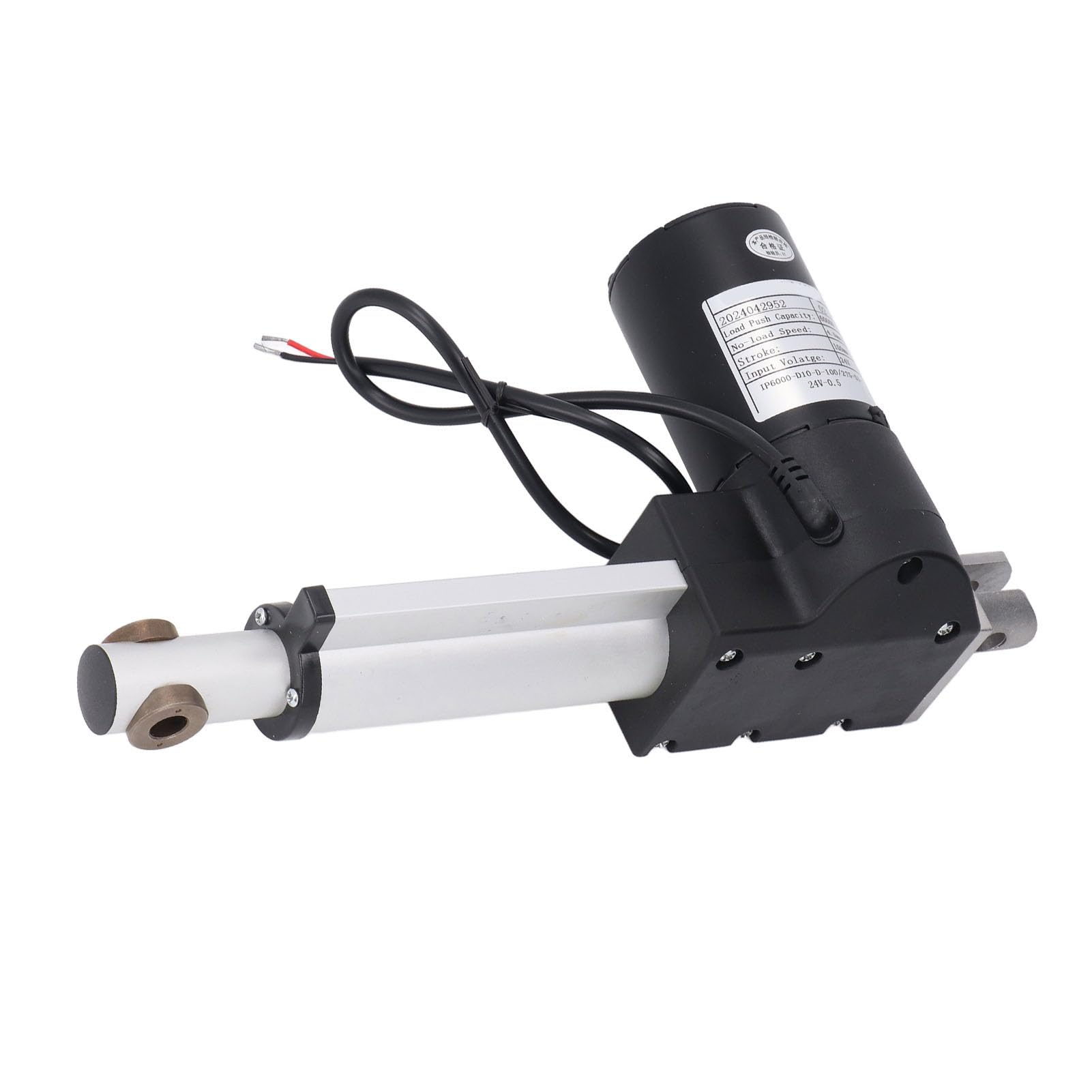 Elektryczny Siłownik Liniowy 6000N, 24 V, Skok 100 Mm, Wysokie Bezpieczeństwo, Rura Aluminiowa, Złącze Montażowe ABS, IP43, 4,5 Mm/s, Medycyna, przemysł, Rolnictwo, Gastronomia,