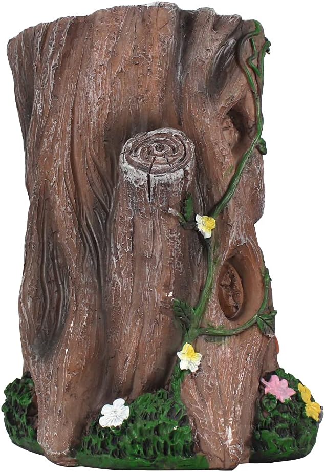 Solar Light Fairy Tree House - Fun Natural Figurine Sculpture with Solar LED Lights for Indoor Outdoor Art Decorations, Patio Yard Lawn Ornaments Gift - Image 5