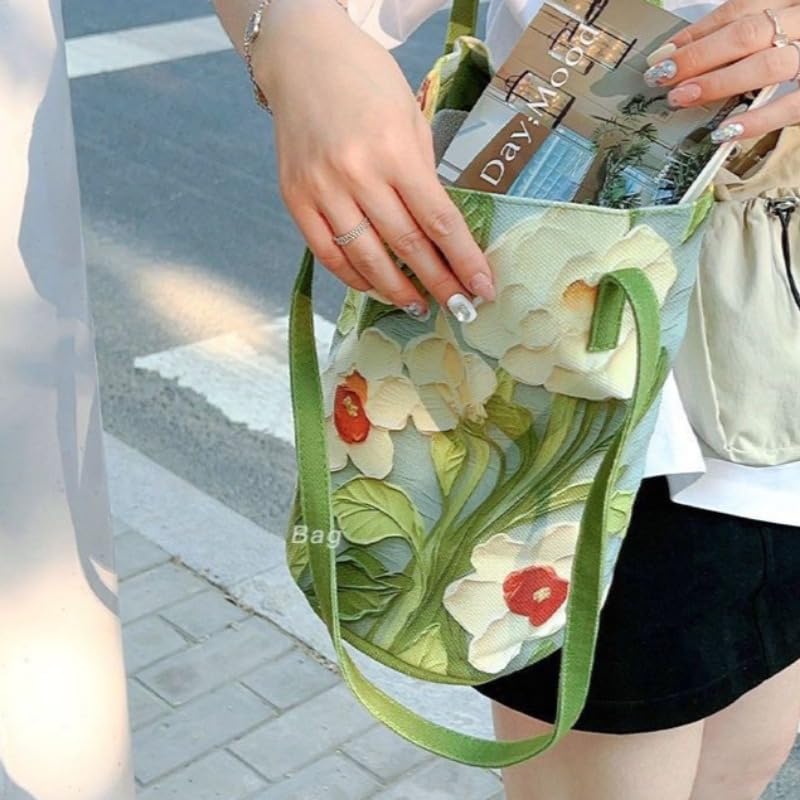 Shoulder Bag for Women Crossbody Bucket Bag with Magnetic Closure Lightweight Large Capacity Printed Hand Bag for Daily Use4