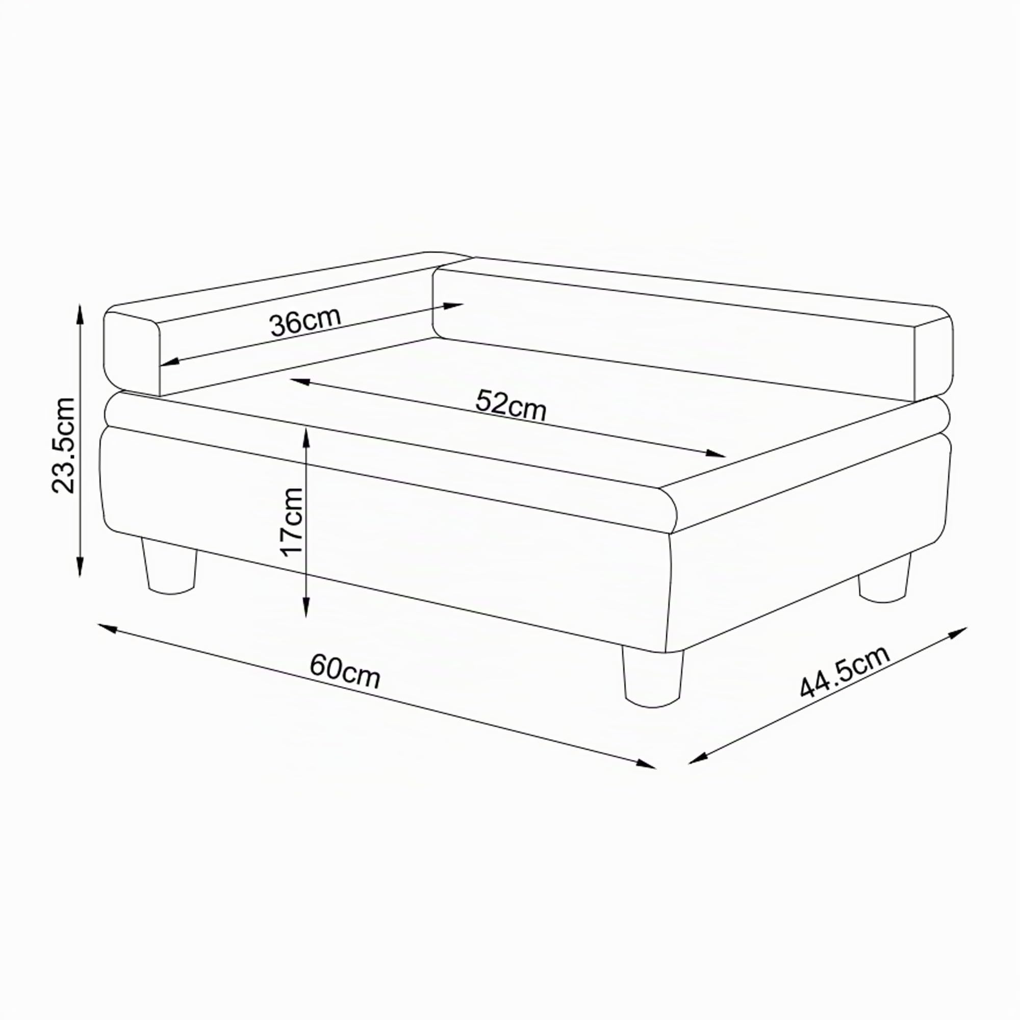 [en.casa] Cama Perro Salkonssad con Almacenamiento Oculto Sofá para Mascota Gato Pequeño/Mediano con Laterales Desmontables MDF Terciopelo 60x45x24cm Azul