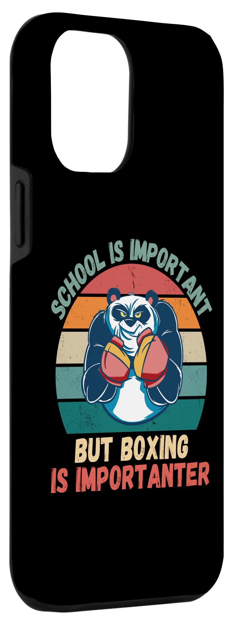 iPhone 13 Pro Max Retro Panda School Is Important Boxing Is Importanter Case - Image 3