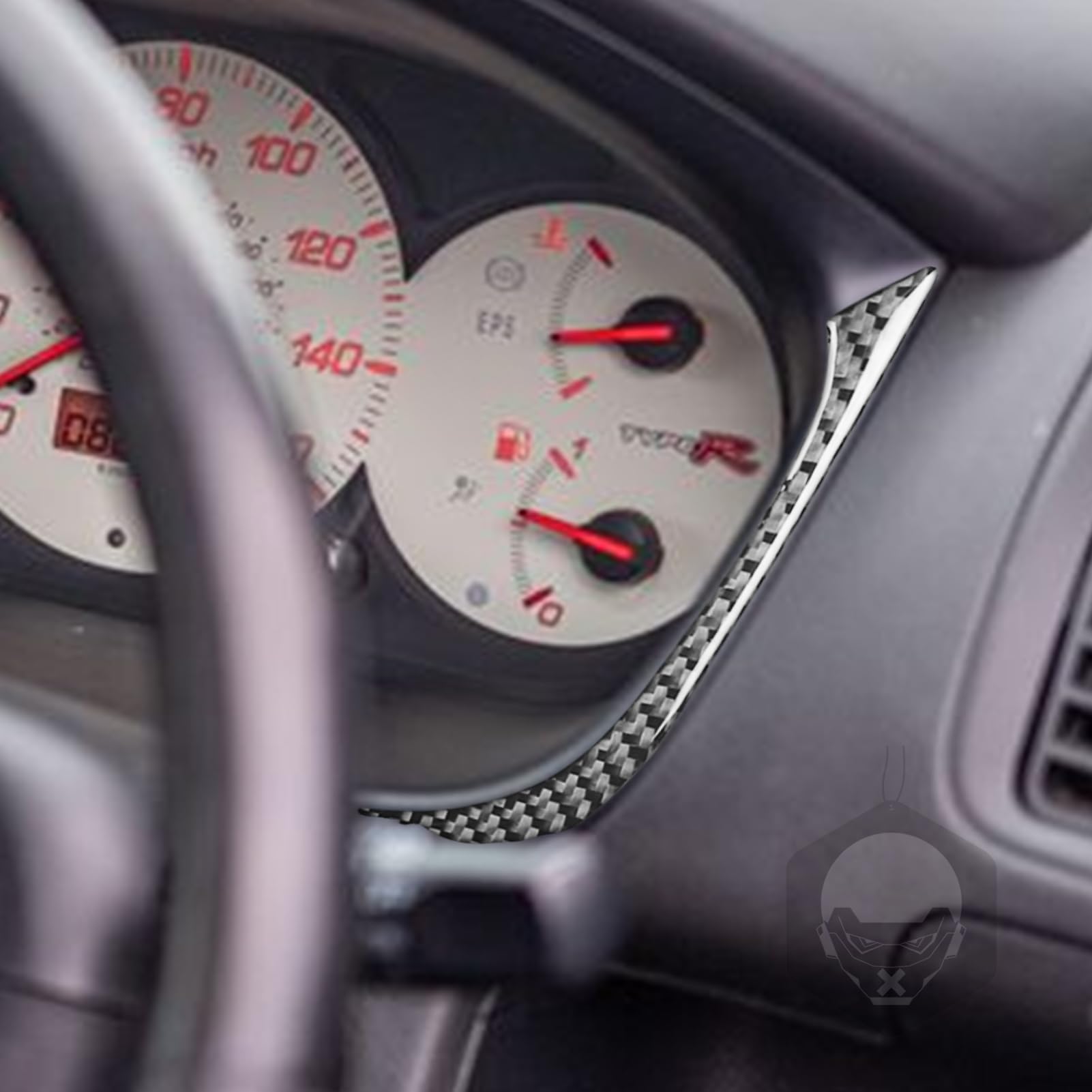 Real Premium Carbon Fiber Compatible with Honda Civic Si 2001 2002 2003 2004 2005 Accessories Car Speedometer Enclosure Cover Sticker Decal Interior Trim