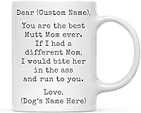 Vista 68 de Andaz Press Taza de café personalizada divertida con texto en inglés "Dog Mom", regalo de broma para la mejor mamá de perro cocker spaniel, muerde