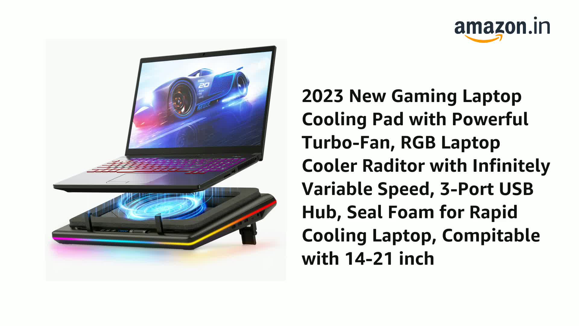 llano V12 RGB Laptop Cooling Pad