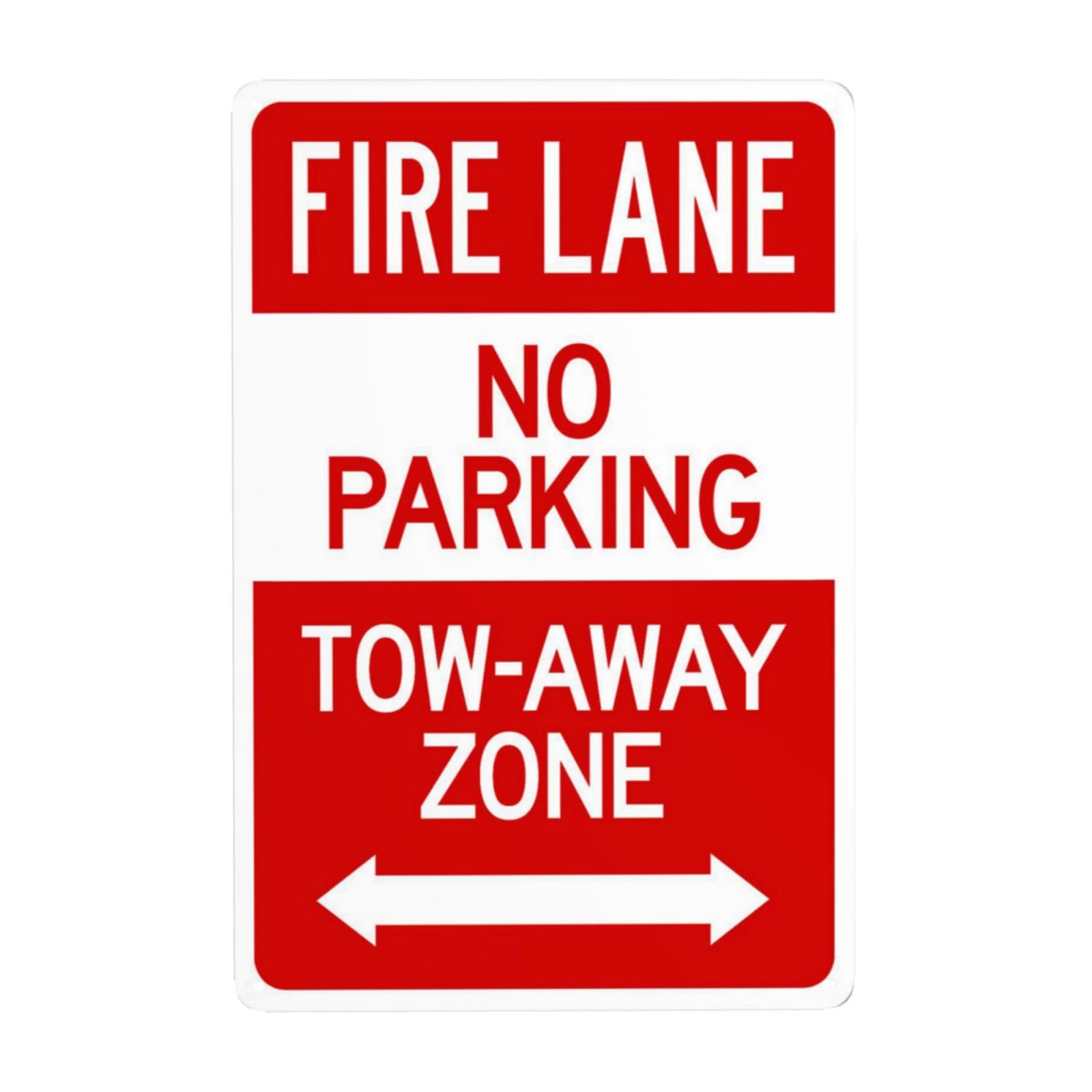 SMAZDFXX Fire Lane Tow Away Zone With Bidirectional Arrow Metal Warning Signs, Cautions Security Tin Sign, Safety Posted Signs for Street Business Wall Decor 5.5"x8"
