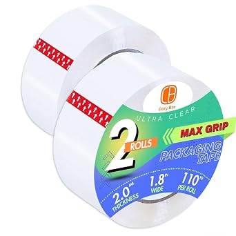 Clear Packing Tape 2 Rolls Heavy Duty 1.88in x 110yd Moving Packing Shipping Packaging Tape Refill Packs Packing and Moving Supplies Strong Packing Tape Refills 2 Pack