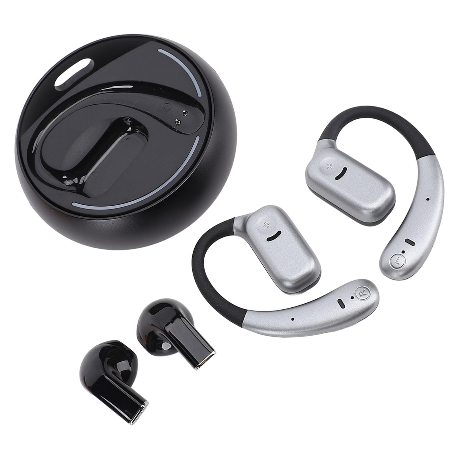 Fabater Auricolari Riduzione del Rumore AI 0,06 S Bassa Latenza per Giochi Sportivi Doppi Auricolari 2 Paia Batteria a Lunga Durata